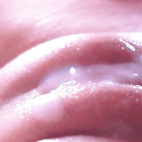 Insane Close Up Slow motion creampie pussy inside