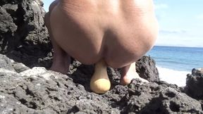 Ass on the rocks