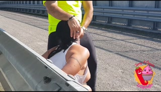 He falls off his bike to look at Ladymuffin