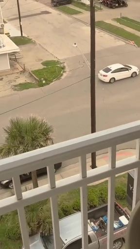 Busy Roadside Sex and Hotel Balcony Blowjob   Clip 1