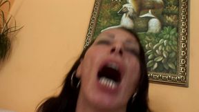 Marvelous brunette milf get her face messy