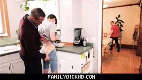 Step Dad Threesome With Two Step Son's On Thanksgiving