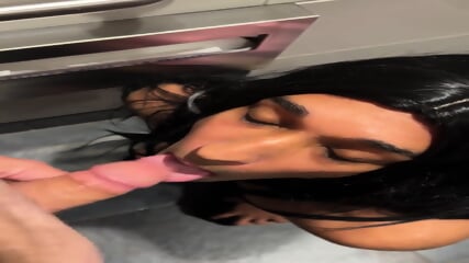Risky Public Toilet Femboy Blowjob
