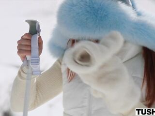 TUSHY Anal Obsessed Girl Eve Pleasant Seduces Clemence Audiard And Her Boyfriend At The Chalet