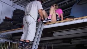 Blonde Babe Deepthroats and Rides Cock in Wild BDSM Play