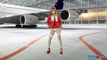 Horny Air Hostess Gives You First Class Treatment To Make You Cum