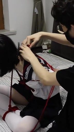 Black Ankle Socks and Bare Feet Versus White Ankle Socks, Along with Gags and Rope Restraints.