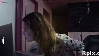 Cunning brunette girl dwells on sucking