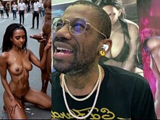 Pretty Tan Breasts Wench Getting Double Permeated, Public Cum Covering An Black Wench, Cum Overspread mother I'd like to fuck, Taut Shaved Snatch POV Sex tool Banging, AI Generated