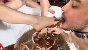 Evil Lohan and Kiara Domme: Crushing cake for slave (1080)