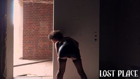 stranger fisting stacy bloom in leather dress outdoor - reconstruction of lost place