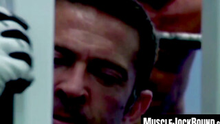 MuscleJockBound.com - Inked hunk choked and dominated in a rough BDSM match, defeated