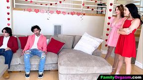 FamilyOrgasm - Brothers Cooperating with their Stepsisters on Valentine'_s Day