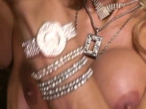 Blonde shemale sucks a fat dick