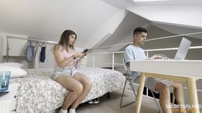 Step-sis desires sloppy seconds after ditching books for raw &mdash;  lustful surrender