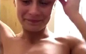 Girl shows her body in the shower