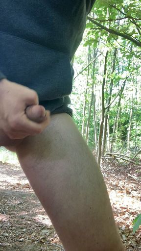 *** masturbates and cums in the forest
