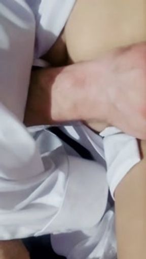 He masturbates watching hentai and I help him finish.