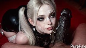 this pale goth bitch chained herself to the bed and begged to have her pussy destroyed [ai]
