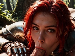 Sex with a beautiful Warrior Girl, she loves anal sex
