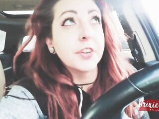 Wearing Dildo in Gas Station & Squirting in Car