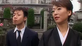 Mature widow horny blowjob and creampie Reina Matsuyuki