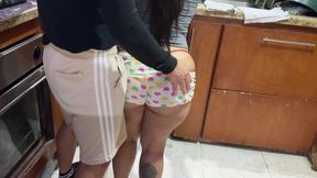 She's Dancing with Her Husband's Friend, and He Can't Resist Fucking Her Huge Ass. They Almost Get Caught!..