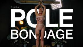 Tied to a pole with a vibrator strapped on my pussy I FreelyKaty