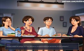 Summertime saga part 52 - boner under table on dinner ( French sub )