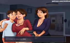 Summertime saga part 52 - boner under table on dinner ( French sub )