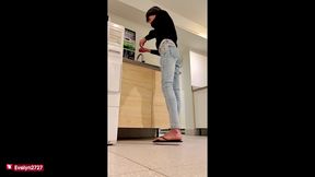 Evelyn washing clothes sexy poses