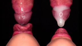 Close Up: Hot Cumthroat With Broken Condom, NSFW Action!