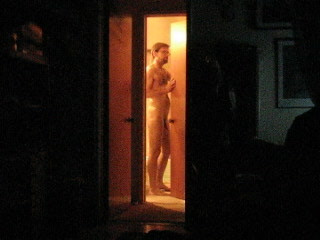 night time shower