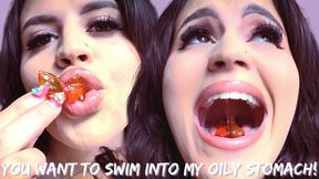 You Want To Swim Into My Oily Stomach! Ft Raquel Roper - 4K