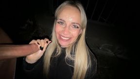 Late Night Fun - Outdoor Blowjob + Deepthroat + Facial - Baebaezoe