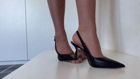 Lady Latisha - ALDO Slingback Stilettos - Cock Trampling CBT Shoejob - POV