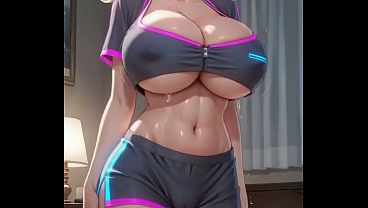 Animated big-boobed Japanese teen gets fucked hard