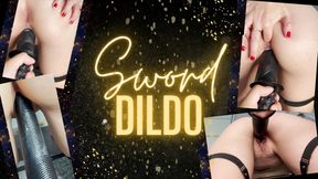 Getting fucked with a long dildo