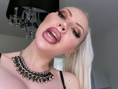 Shaved pussy blonde Tasha Reign with big boobs goes solo