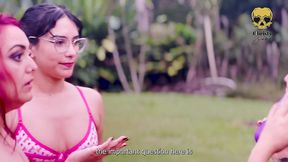 relaxing massage ends in a lesbian threesome