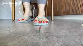 Goddess Grazi stepping on the tiny ones without realizing it (MP4-HD 1080p)