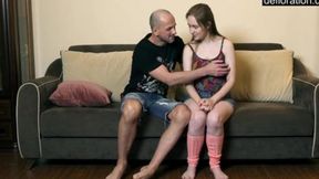 Rough intense skinny teen Anna defloration joi