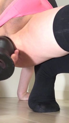 Captivating moment from &quot;Anal masturbation 11.2021 - Inserting 80mm black dildo 1 -&quot;