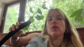 Blondie’s Ass And Pussy Fucked By Latex Gloved Black Monster Dildo