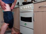 desperate pee in the kitchen