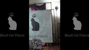 phone calling standing on head (fullbody view)