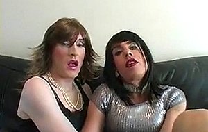 Burning crossdressers threesome