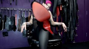 Sheer Catsuit and Red Bottoms to get you to submit