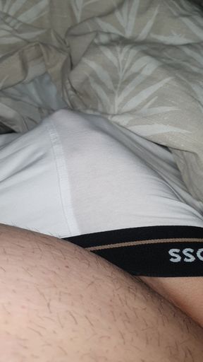 Horny Step Mom hand slip under step son underwear making him a handjob to his big dick