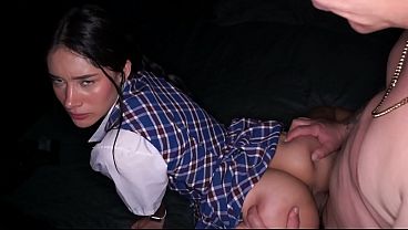 DILF man fills college girl'_s pussy with semen - Hardcore sex between DILF &amp_ College Girl